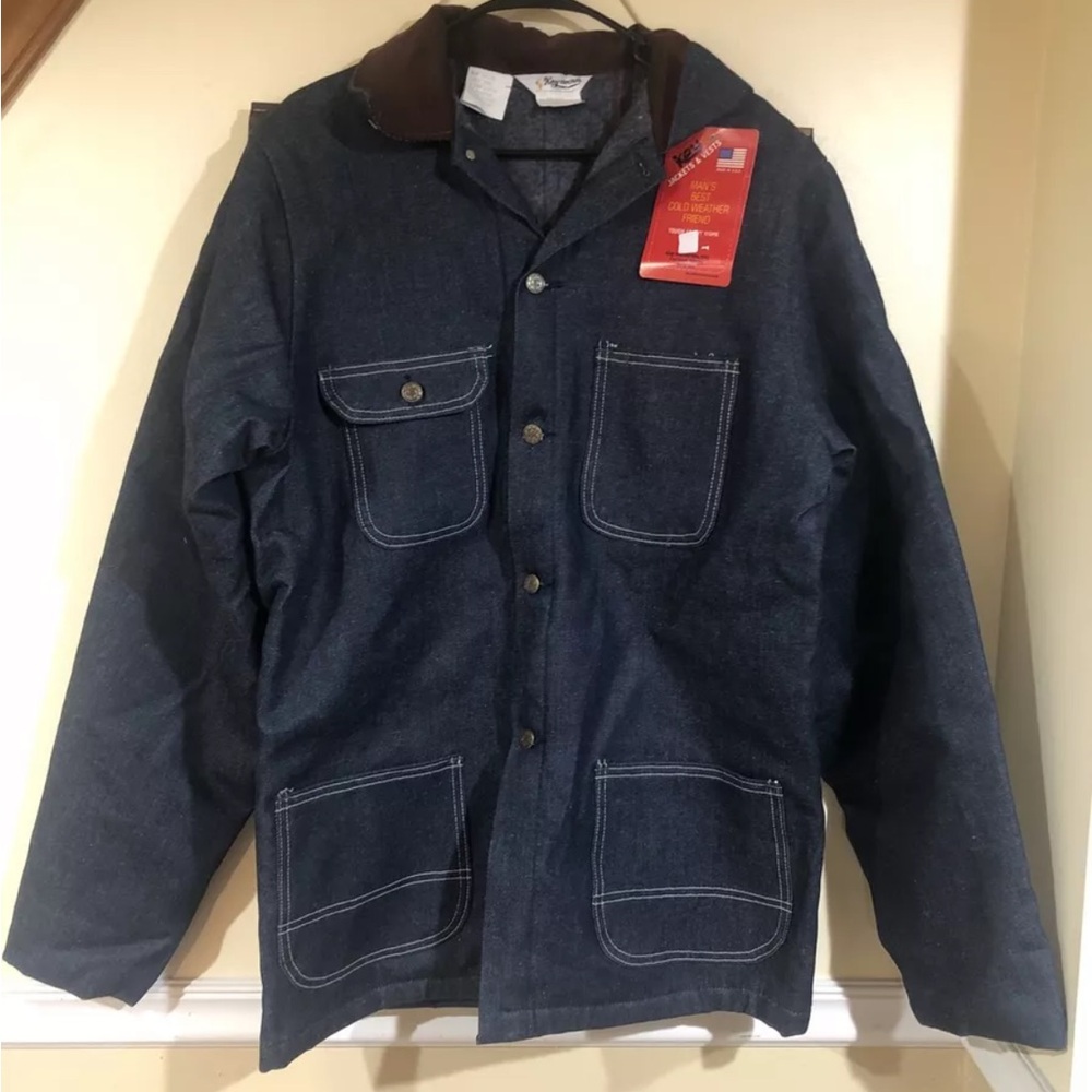 NWT Vintage Key Imperial Blanket Lined Denim Jean Work Farm Chore Jacket 40 Tall